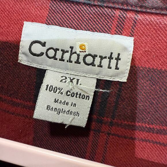 Carhartt Men’s Button Up Long Sleeve Flannel Shirt Medium Weight Size XXL - Picture 6 of 9